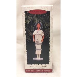 VTG 1996 Hallmark Cards Native American Barbie Christmas Ornament in Box